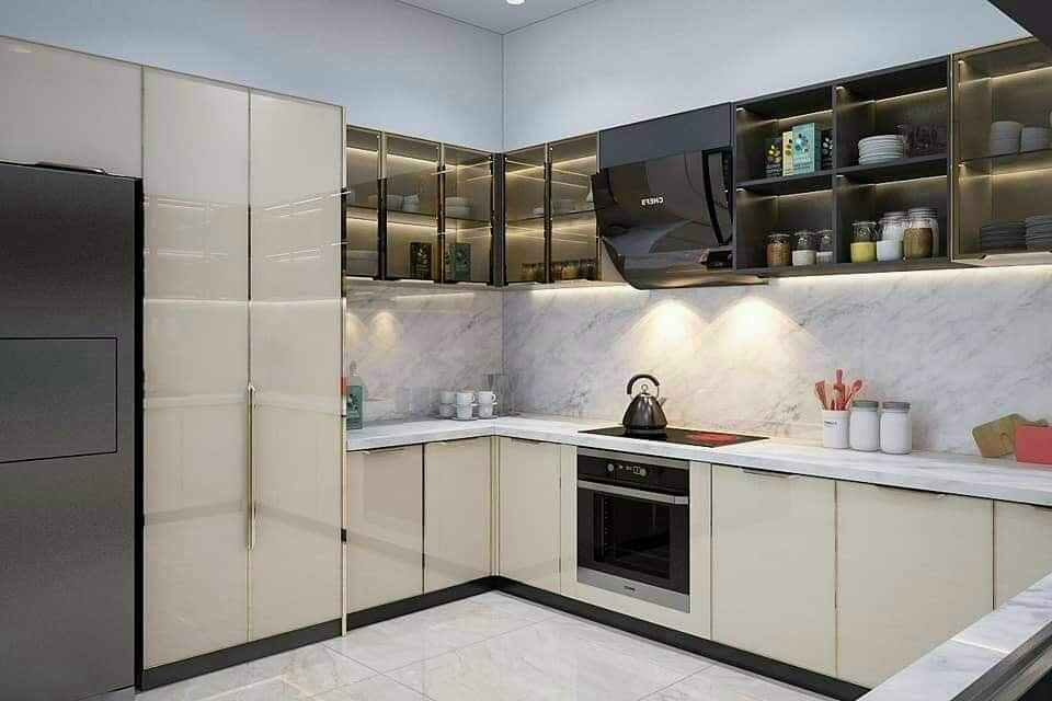 tủ bếp inox cánh nhựa