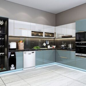 tủ bếp inox cánh nhựa