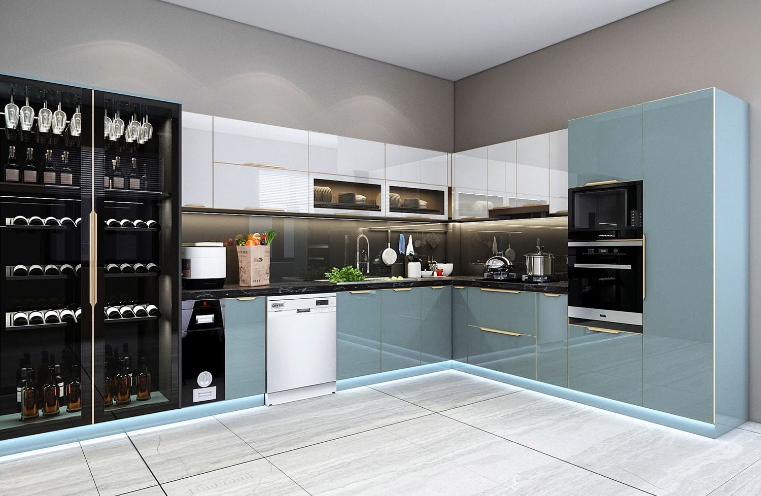 tủ bếp inox cánh nhựa