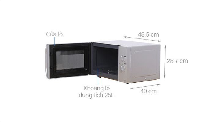 kích thước lò vi sóng