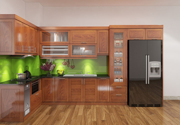 tủ bếp gỗ xoan đào