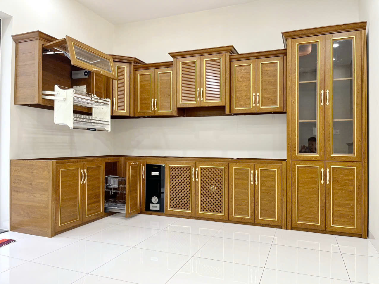 tủ bếp nhôm hệ 55