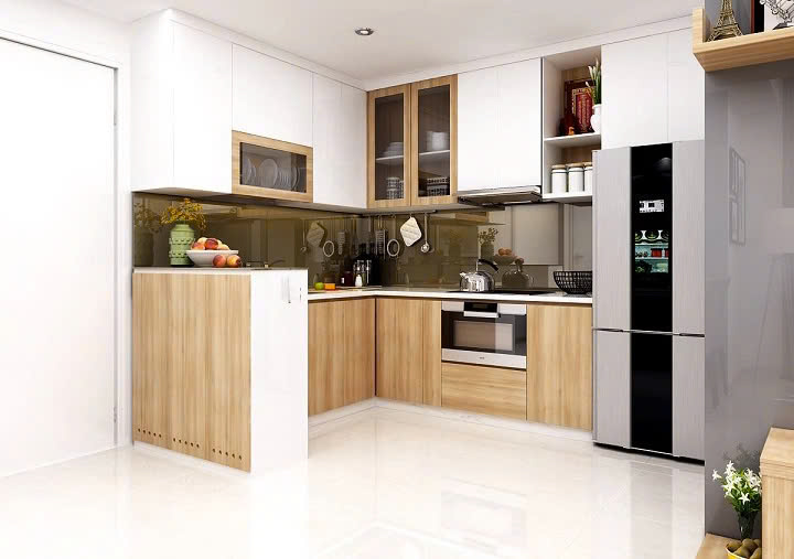 bàn thờ ông táo trên tủ bếp