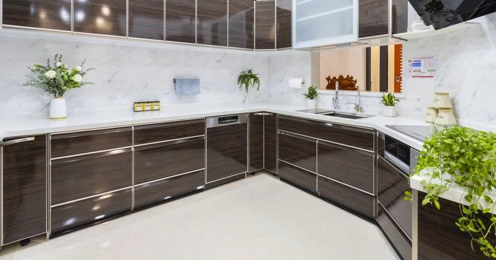 tủ bếp góc xéo