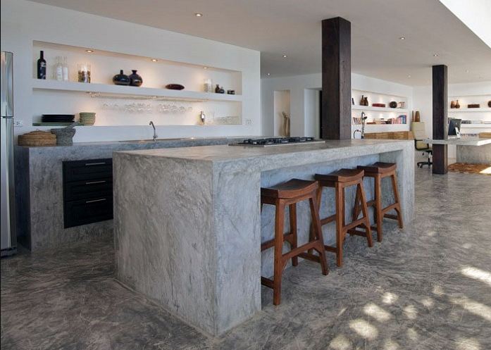 tủ bếp khung bê tông