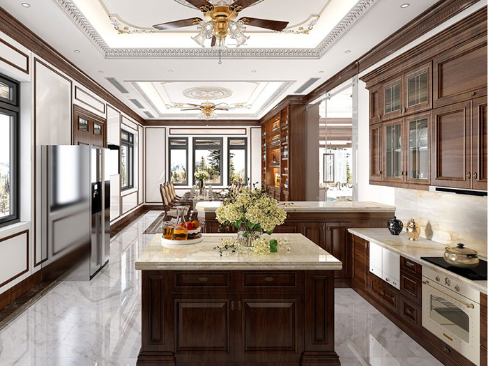 tủ bếp tân cổ điển