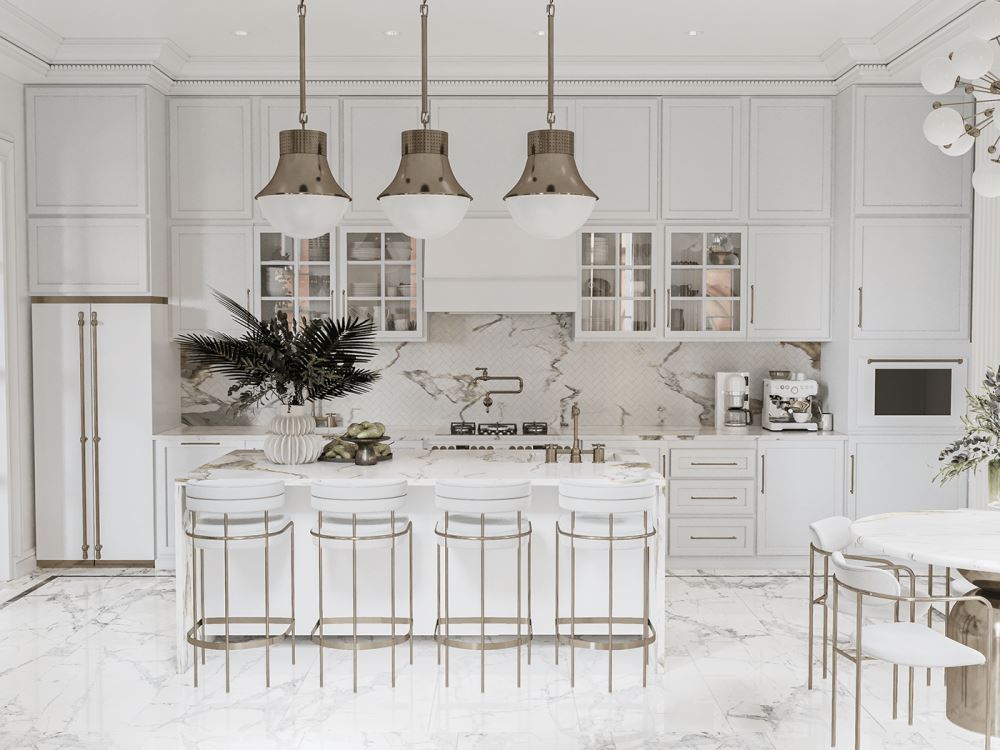 tủ bếp tân cổ điển