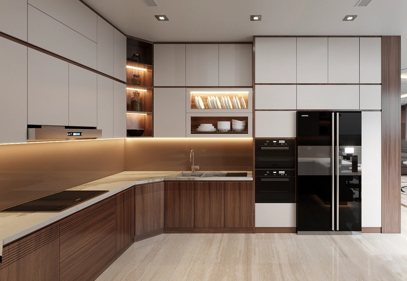 tủ bếp gỗ công nghiệp