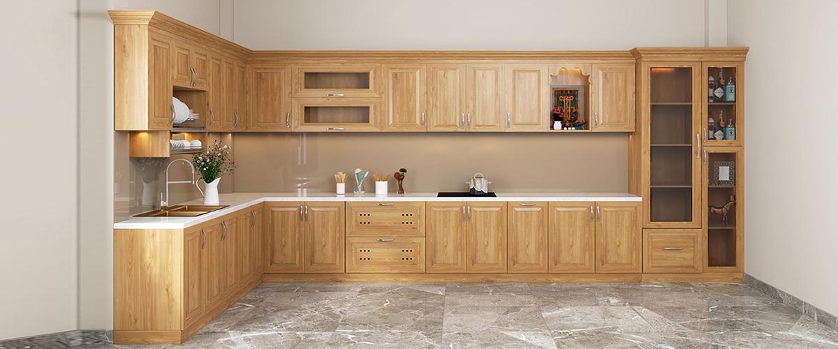 tủ bếp góc xéo