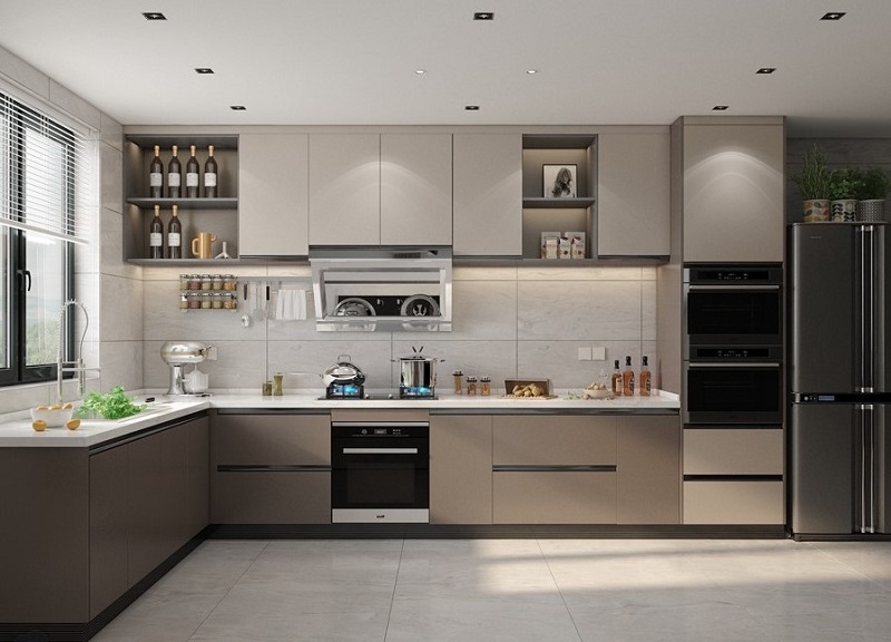 tủ bếp mdf phủ melamine