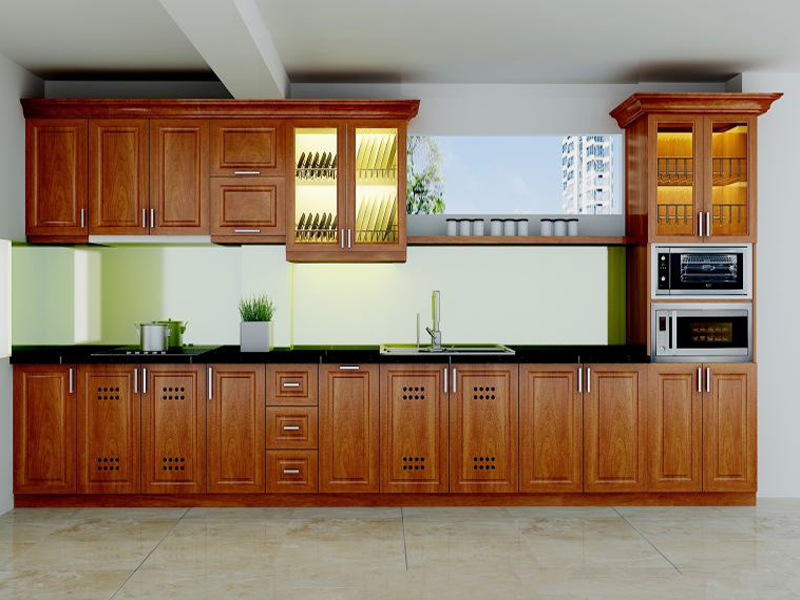 tủ bếp gỗ xoan đào