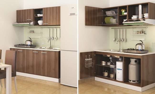 tủ bếp gỗ công nghiệp