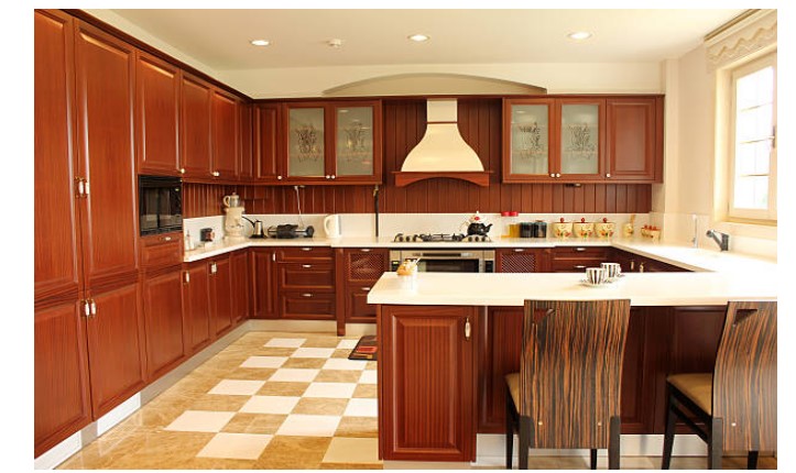 tủ bếp nhôm giả gỗ