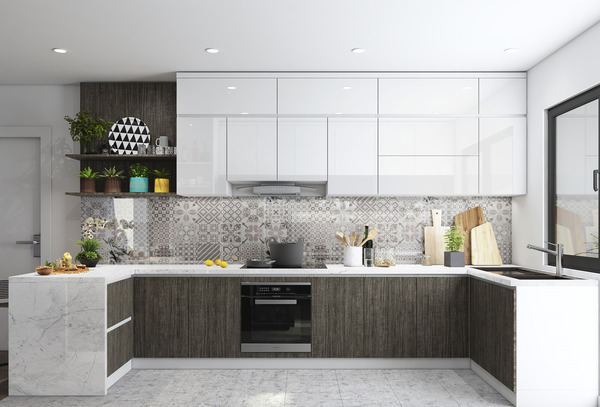 tủ bếp xây gạch