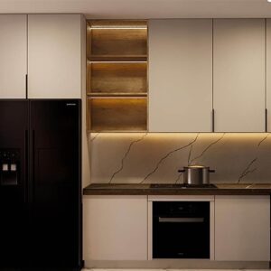 tủ bếp inox cánh acrylic