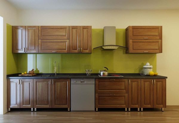 Tủ bếp inox cánh gỗ sồi