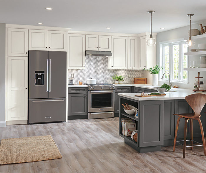 tủ bếp màu xám