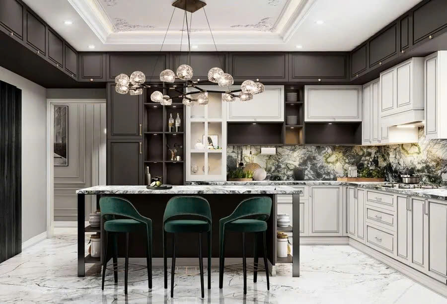 tủ bếp có quầy bar