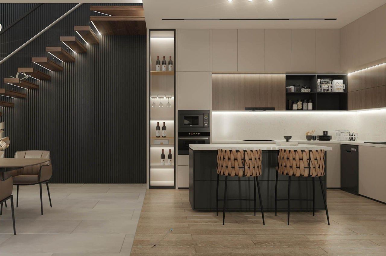 tủ bếp có quầy bar