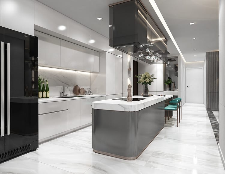 tủ bếp có quầy bar