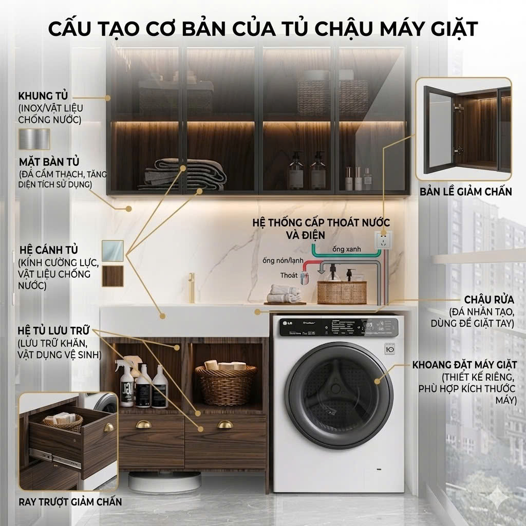 tủ chậu máy giặt