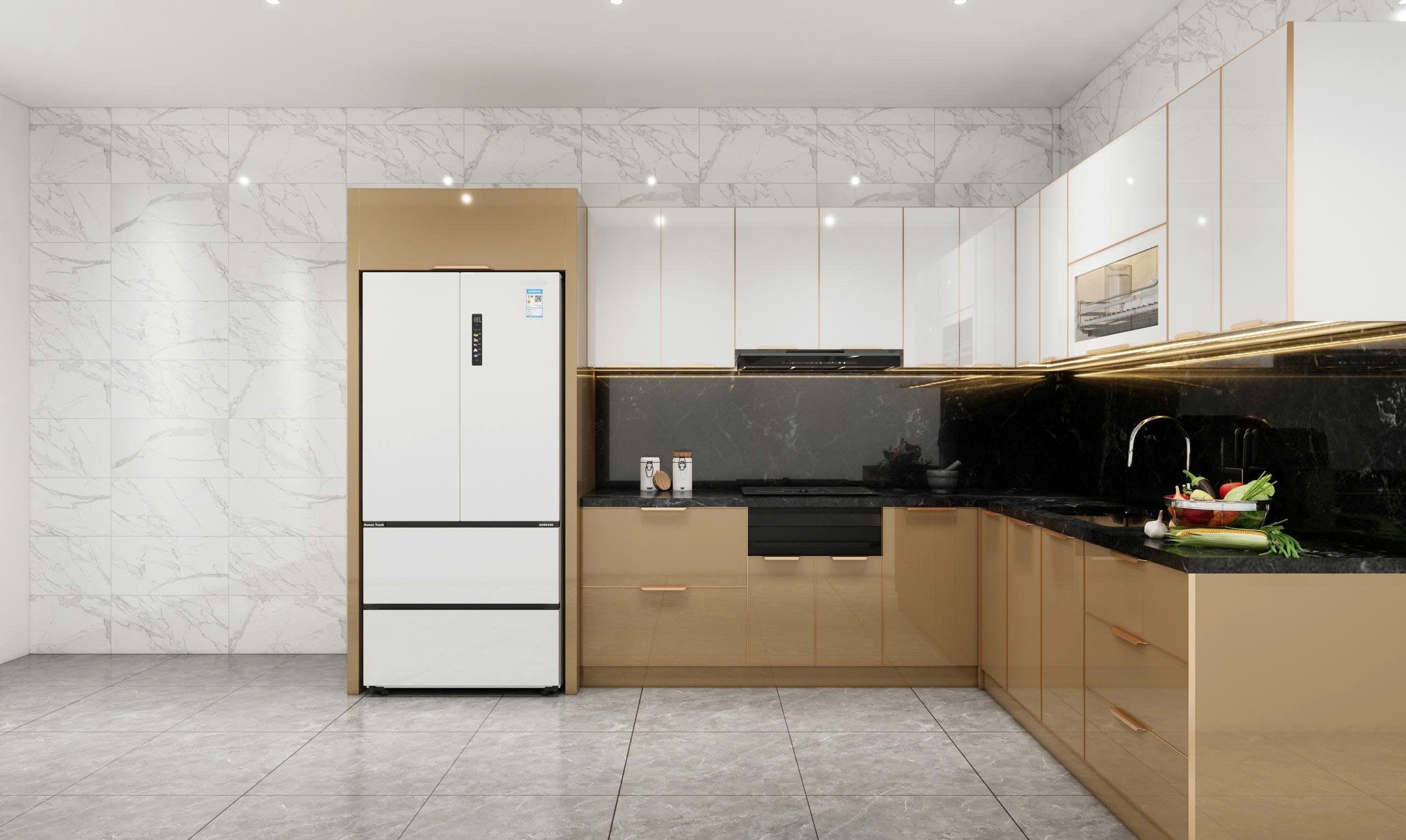 tủ bếp inox cánh kính