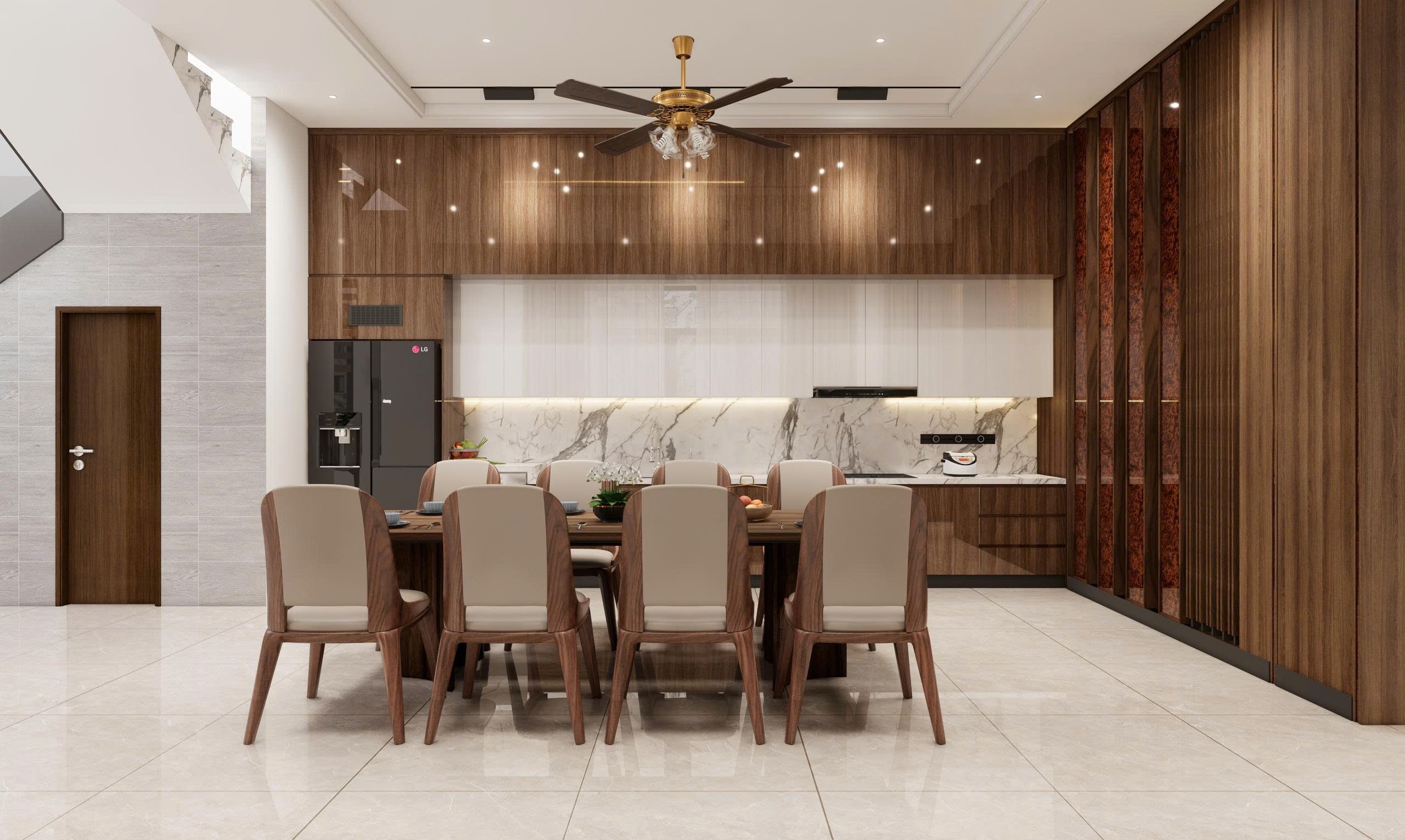 tủ bếp inox cánh kính