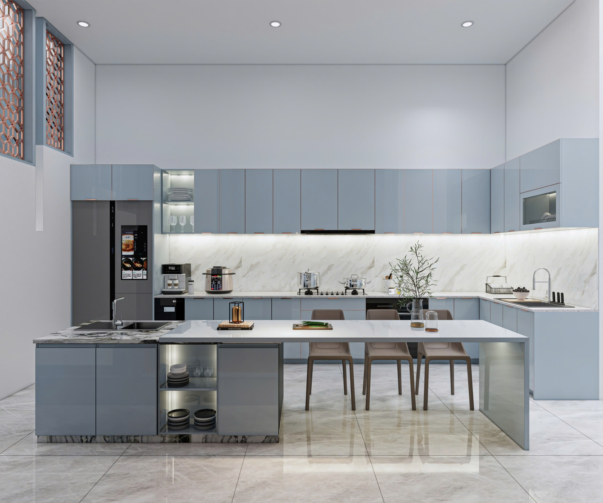 tủ bếp inox modul