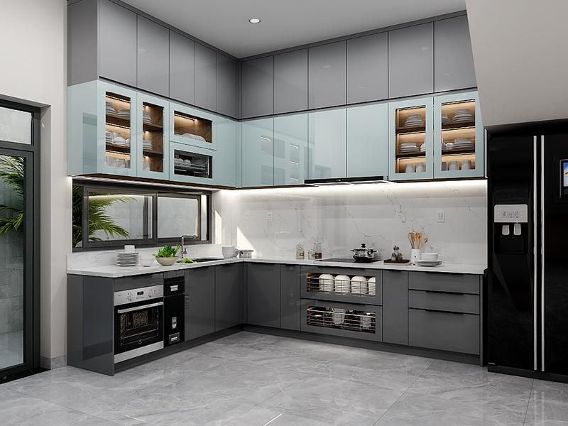 tủ bếp inox modul